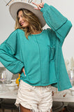Jade French Tery Top