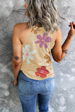 Khaki Floral Tank Top