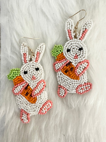 Bunny/Carrot Beaded Earrings