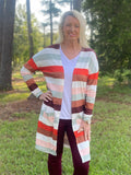 Stripe Cardigan with Pockets