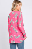 Tiger Print V-Neck Loose Top