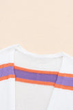 Purple and Orange Striped Cardigan