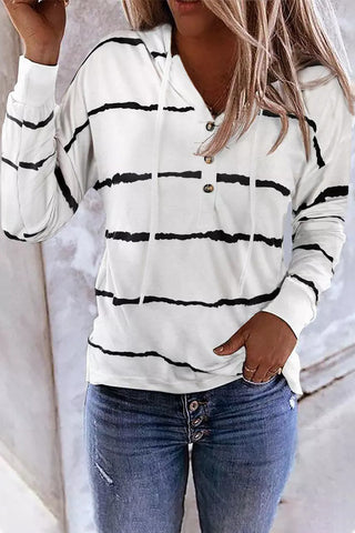 Stripe Drawstring Hoodie