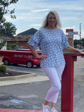 Daisy Print Double Layer Sleeve Top