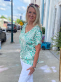 Green Animal Print Tunic
