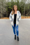 Stripe Cardigan Pocket Sweater