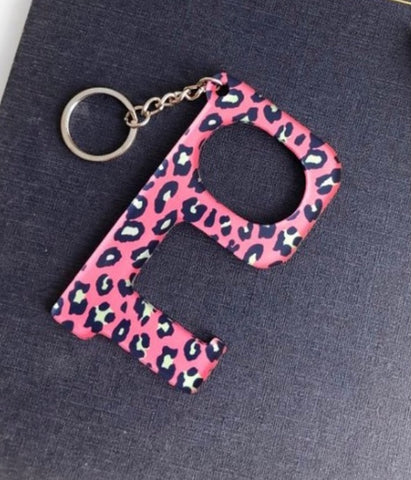 Pink Leopard Key Chain