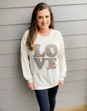 "LOVE" Animal Print Top