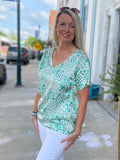 Green Animal Print Tunic