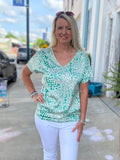 Green Animal Print Tunic
