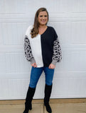 Leopard Sleeve Sweater