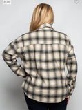 Taupe Plaid Flannel Shacket