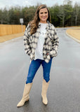 Taupe Plaid Flannel Shacket