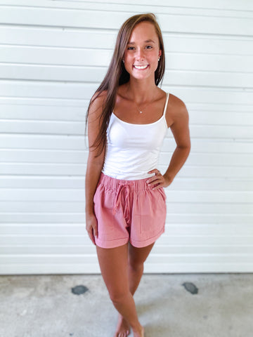 Weekender Shorts in Black, Blue and Rose
