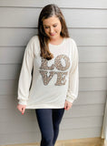 "LOVE" Animal Print Top